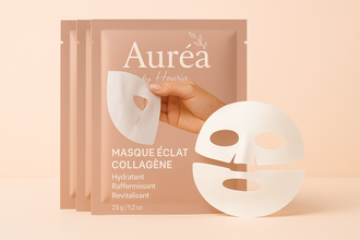 Cure Peau Éclatante – 5 Masques Collagène (2 Offerts)